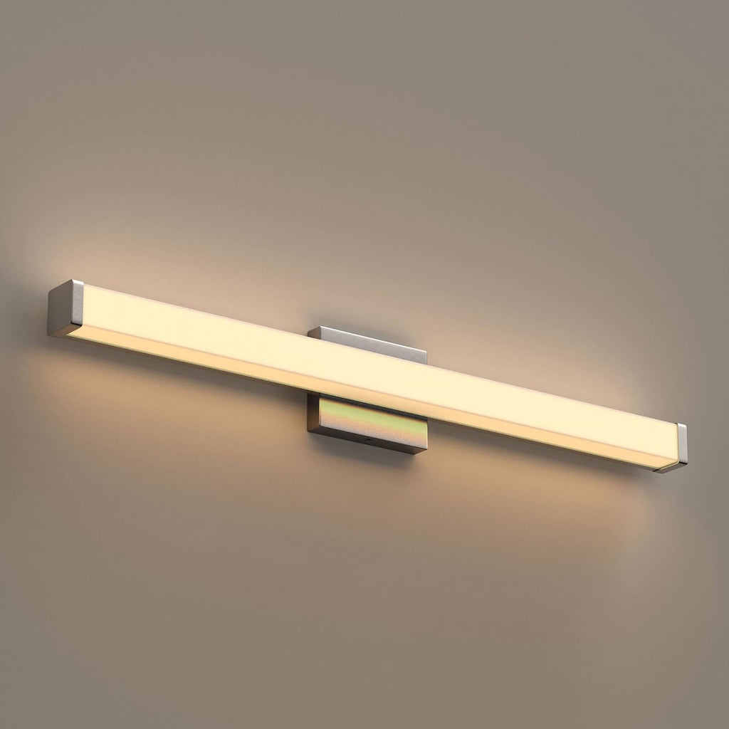 LEDMyplace 36-inch LED Modern Bathroom Vanity Light Fixtures Over Mirror, 30W Dimmable Indoor Lighting, 3000K/4000K/5000K CCT Changeable, 2100 Lumens, Brushed Nickel Wall Mounted Bath Light Bar