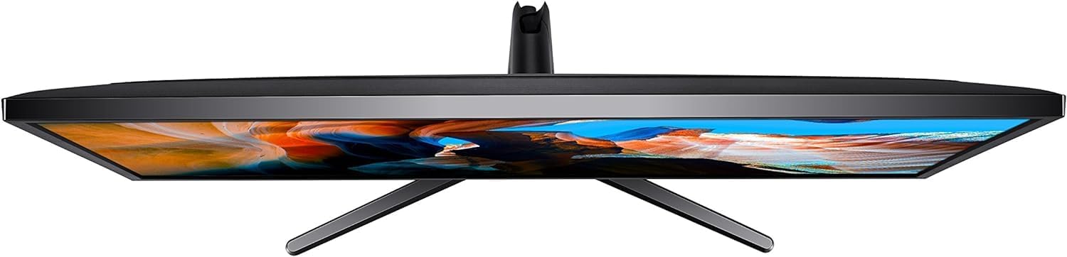SAMSUNG 32' ViewFinity UJ59 Series Monitor, 4K UHD (3840x2160) Display, 60Hz, 4ms, AMD FreeSync, HDMI/Display Port, Eye Saver/Flicker Free Mode, Dark Gray/Blue, with MTC HDMI Cable