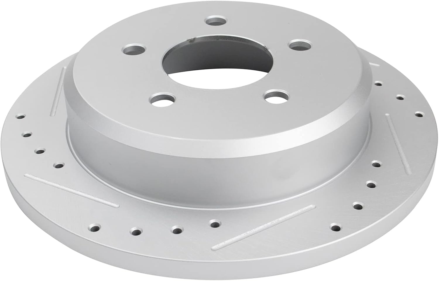 TRQ Performance Front and Rear Brake Rotor Set G Coated Drilled and Slotted Compatible with 1998-2002 Ford Crown Victoria Lincoln Town Car Mercury Grand Marquis