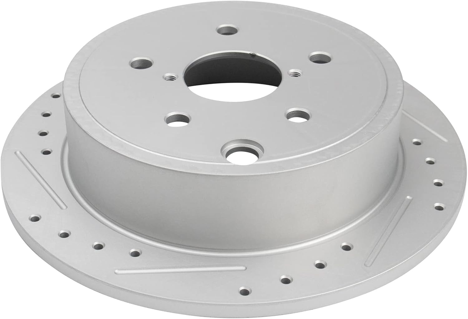 TRQ Front and Rear Brake Rotor Set G Coated Drilled and Slotted Compatible with 2015-2021 Subaru WRX