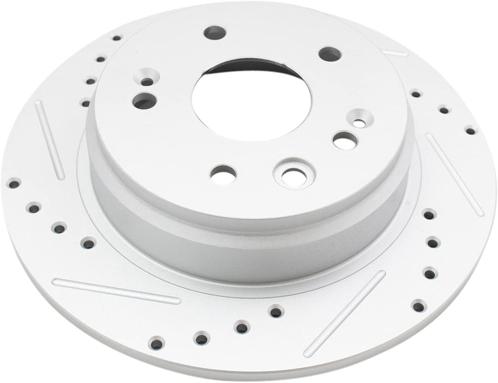 TRQ Performance Front and Rear Brake Rotor Set G Coated Drilled and Slotted Compatible with 1999-2003 Acura TL