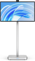 INNOCN 4K 32 Inch Smart Touchscreen Portable Mobile Monitor with Android OS, Built-in 9800mAh Battery, Pivot Adjustment, USB Type C, 8.0MP Webcam, Mic, Silve