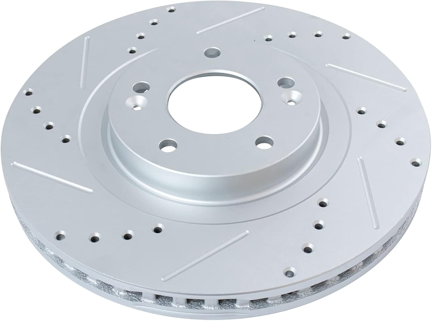 TRQ Performance Front and Rear Brake Rotor Set G Coated Drilled and Slotted Compatible with 2013-2018 Hyundai Santa Fe Santa Fe Sport 2019 XL 2014-2015 Kia Sorento