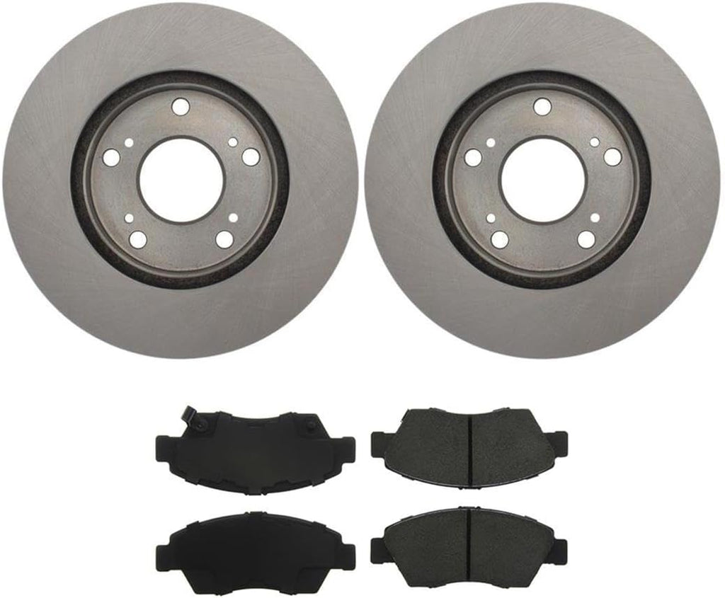 Front Brake Pads and Rotors - Automotive Replacement Brake Kits for Honda Civic 1.3L 2006 2007 2008 2009 2010 2011