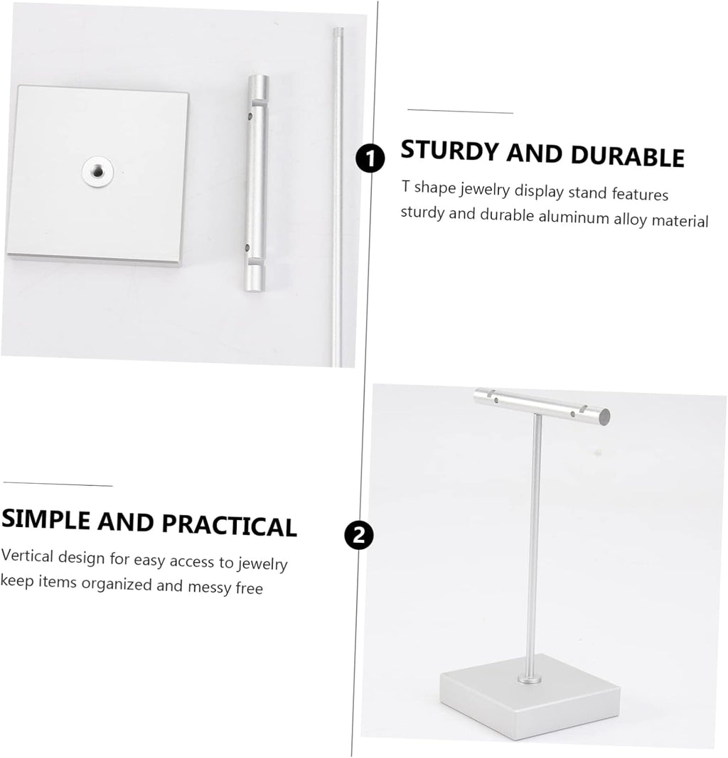 1pc Earring Display Stand Earrings Holder Jewelry Holder Stand T- Shaped Storage Rack Earring Display Bracelet Stand Jewelry Storage Stand Aluminum Alloy Monitor Detachable