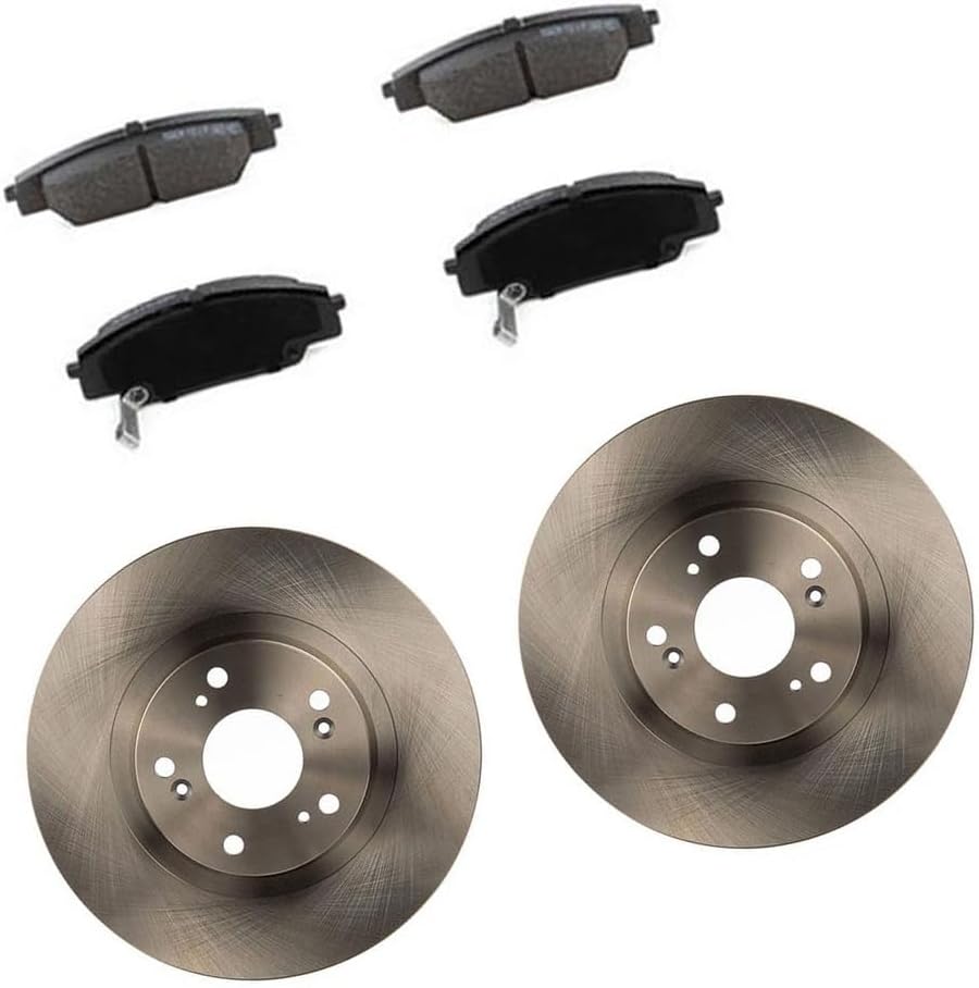 6Pcs Vented Brake Rotor and Semi-Metallic Pads Front Replacement Brakes Kit fits Honda Civic 2.0L 2006-2011, fits Acura CSX 2.0L 2007-2010, fits RSX 2.0L 2002-2006