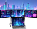 1080P Tri-Fold Laptop Extended Monitor,15.in Laptop Screen Extender Monitor,1-Cable Connection,for Win Mac Chrome Android Switch