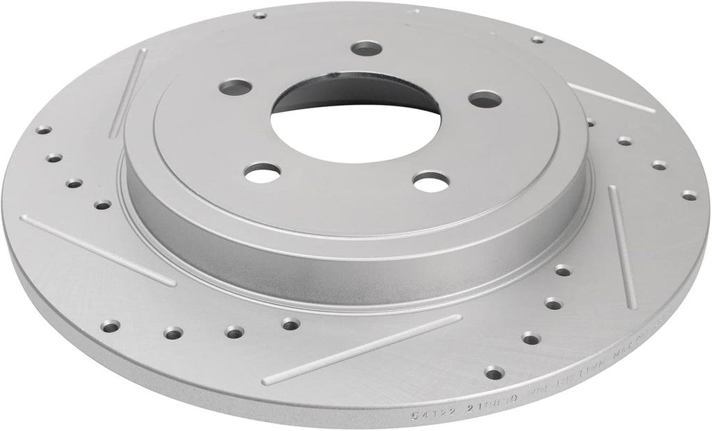 TRQ Performance Front and Rear Brake Rotor Set G Coated Drilled Slotted Compatible with 2005-2008 Ford Escape 2005-2008 Mazda Tribute 2005-2008 Mercury Mariner