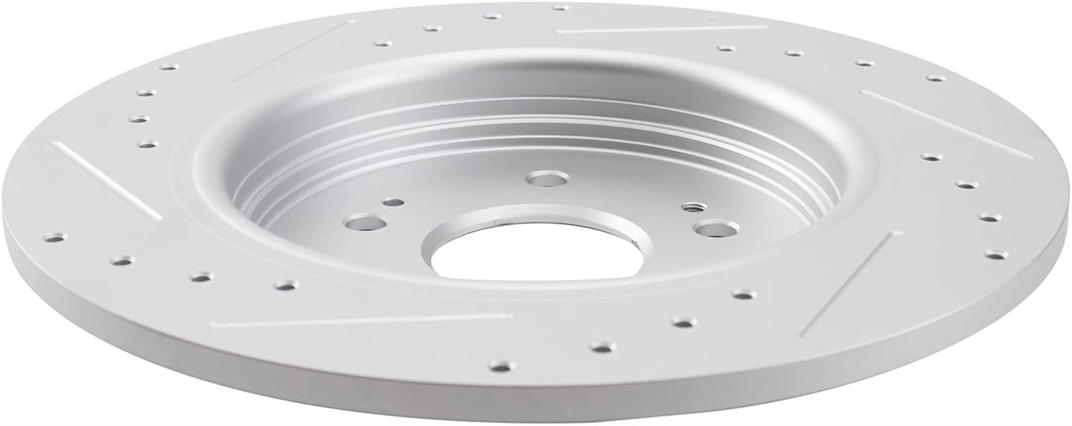 TRQ Performance Front and Rear Brake Rotor Set G Coated Drilled and Slotted Compatible with 2017-2024 Honda CR-V