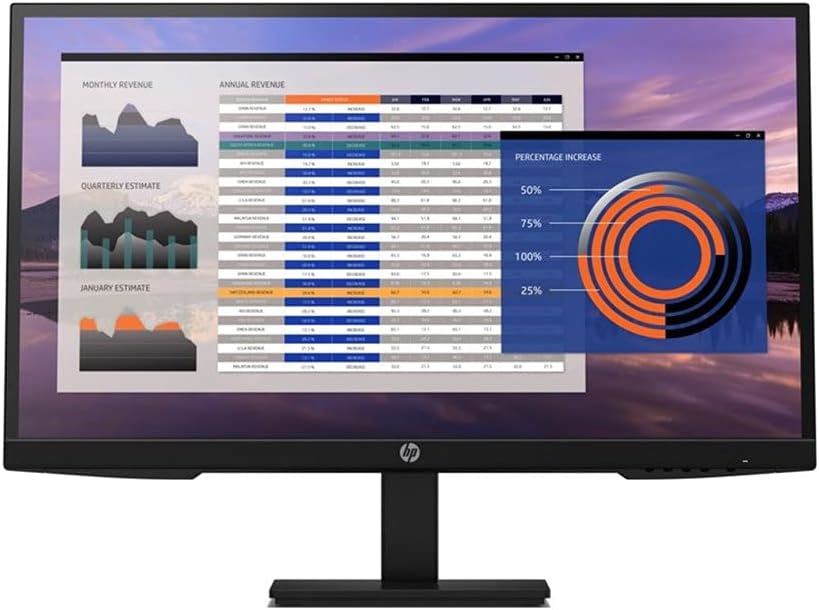 HP P27h 27-Inch G4 FHD (1920 x 1080) IPS Display Monitor 5ms 75hz Refresh Rate with DP HDMI VGA Inbuilt Speaker Low Blue Light Mode Vesa Mount Height Adjustable Mercury-Free Display