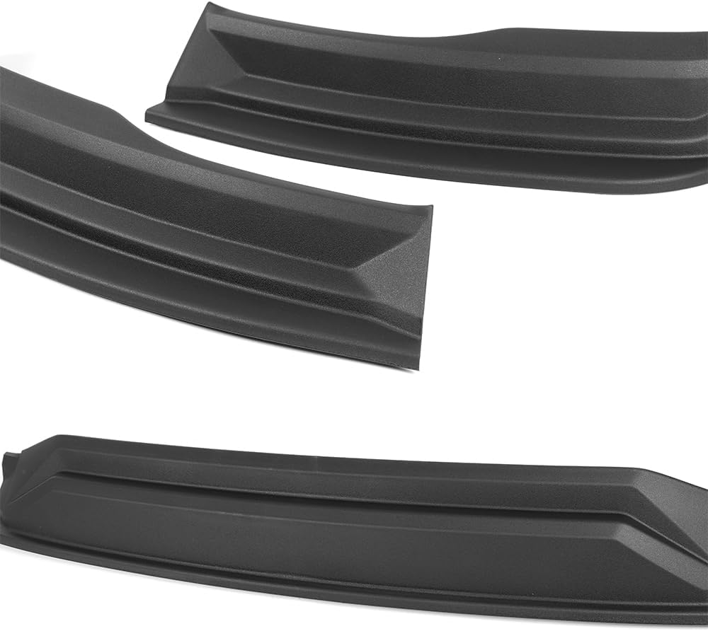 Stay-Tuned, Unpainted Black ABS Plastic Front Bumper Lip Spoiler Body Kit, Fit for 2019-2024 Dodge Ram 1500, Auto Exterior Accessory, 3PC (Without Light)