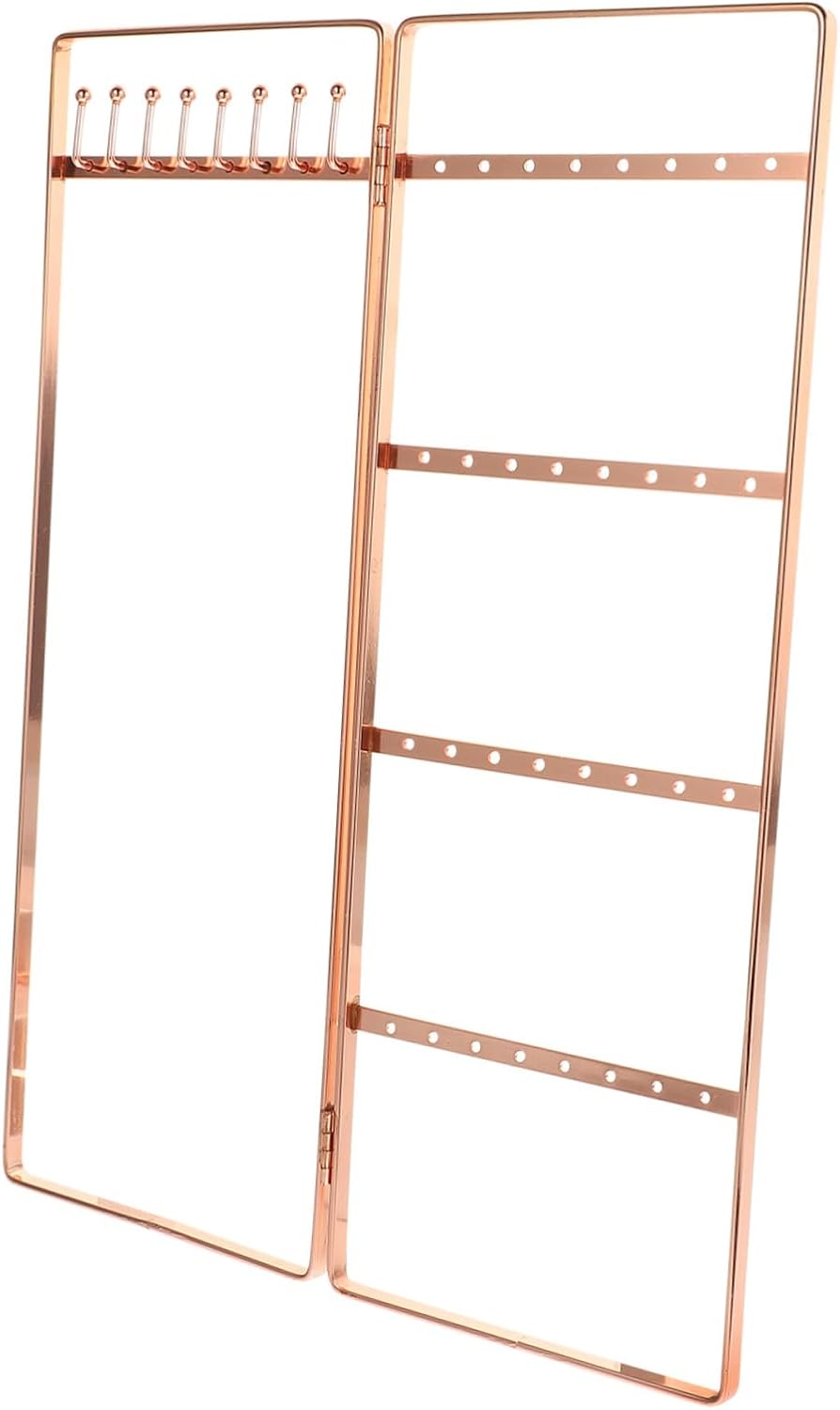 4pcs Wrought Iron Jewelry Stand Delicate Jewelry Stand Ornament Display Stand Monitor Stands Necklaces Display Stand Earring Display Stand Necklace Display Rack Earrings Organizer (Rose Goldx3pcs 28