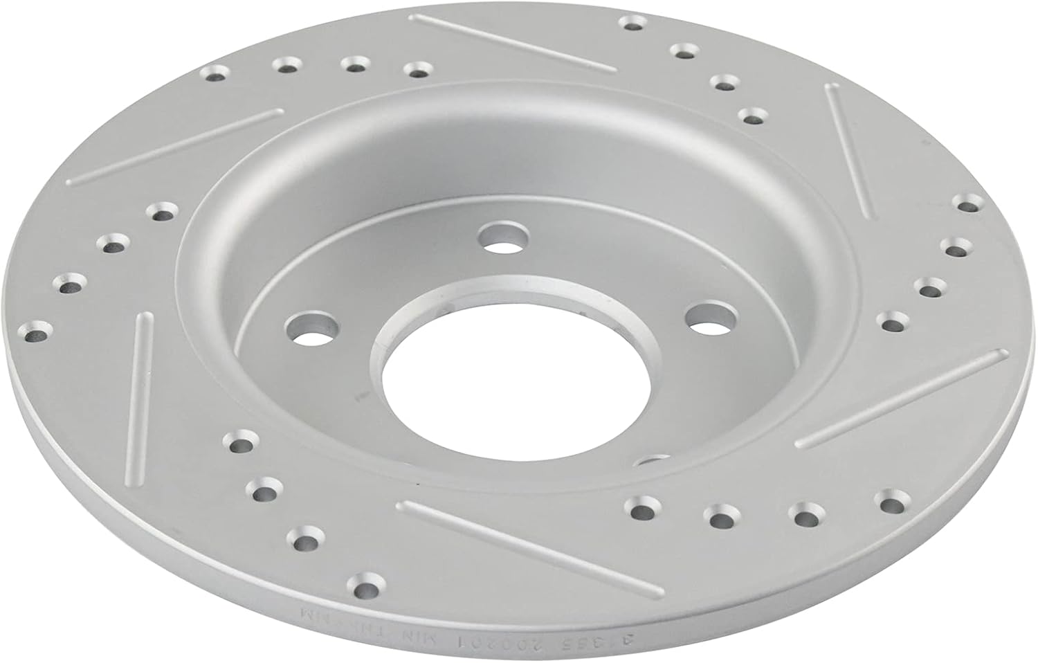 TRQ Front and Rear Performance Brake Rotors Set Premium G-Coated Cross Drilled & Slotted Compatible with 2004-2013 Mazda 3