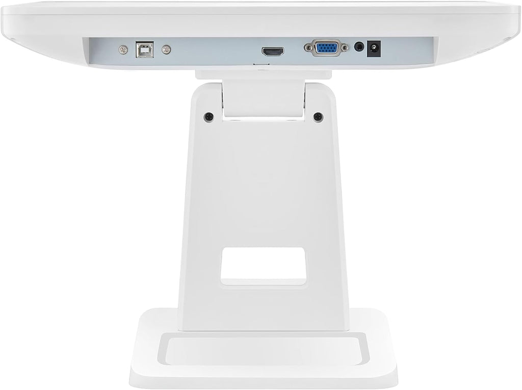 ANGEL POS 15.6 Inch 1920 x 1080 FHD IPS Touchscreen POS Monitor with Metal Stand, 10 Points Touch HDMI VGA, Waterproof Dustproof Screen 1080P, Indusitrial, Office, Retail, Gym, Warehouse (White)