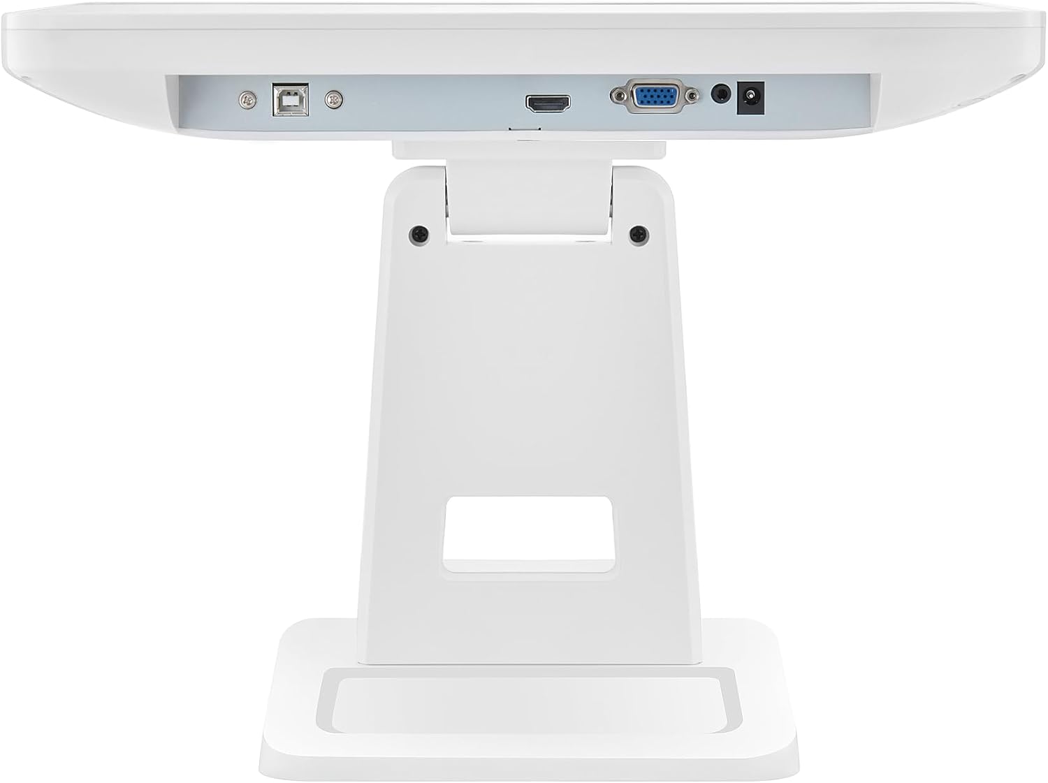 ANGEL POS 15.6 Inch 1920 x 1080 FHD IPS Touchscreen POS Monitor with Metal Stand, 10 Points Touch HDMI VGA, Waterproof Dustproof Screen 1080P, Indusitrial, Office, Retail, Gym, Warehouse (White)