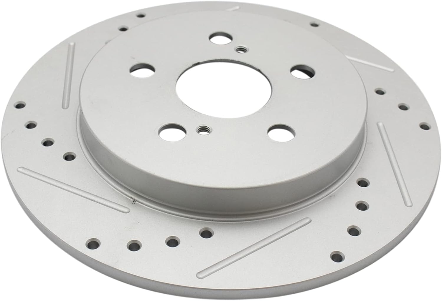 TRQ Performance Front and Rear Brake Rotor Set G Coated Drilled and Slotted Compatible with 2009-2010 Pontiac Vibe 2009-2019 Toyota Corolla 2009-2013 Matrix