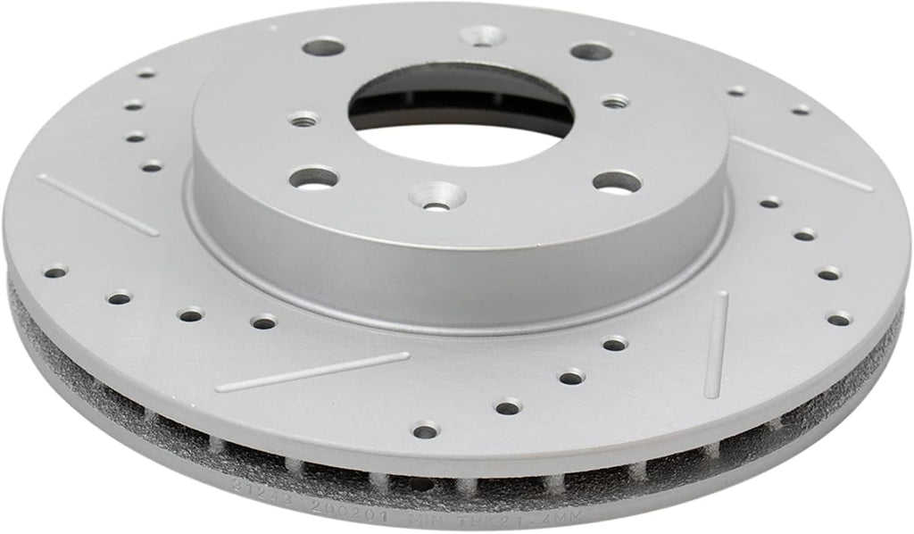 TRQ Performance Front and Rear Brake Rotor Set G Coated Drilled and Slotted Compatible with 1998-1999 Acura CL 1998-2002 Honda Accord