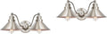 Kira Home Welton 19' Modern Industrial 2-Light Wall Sconce, Brushed Nickel Finish, Pack of 2