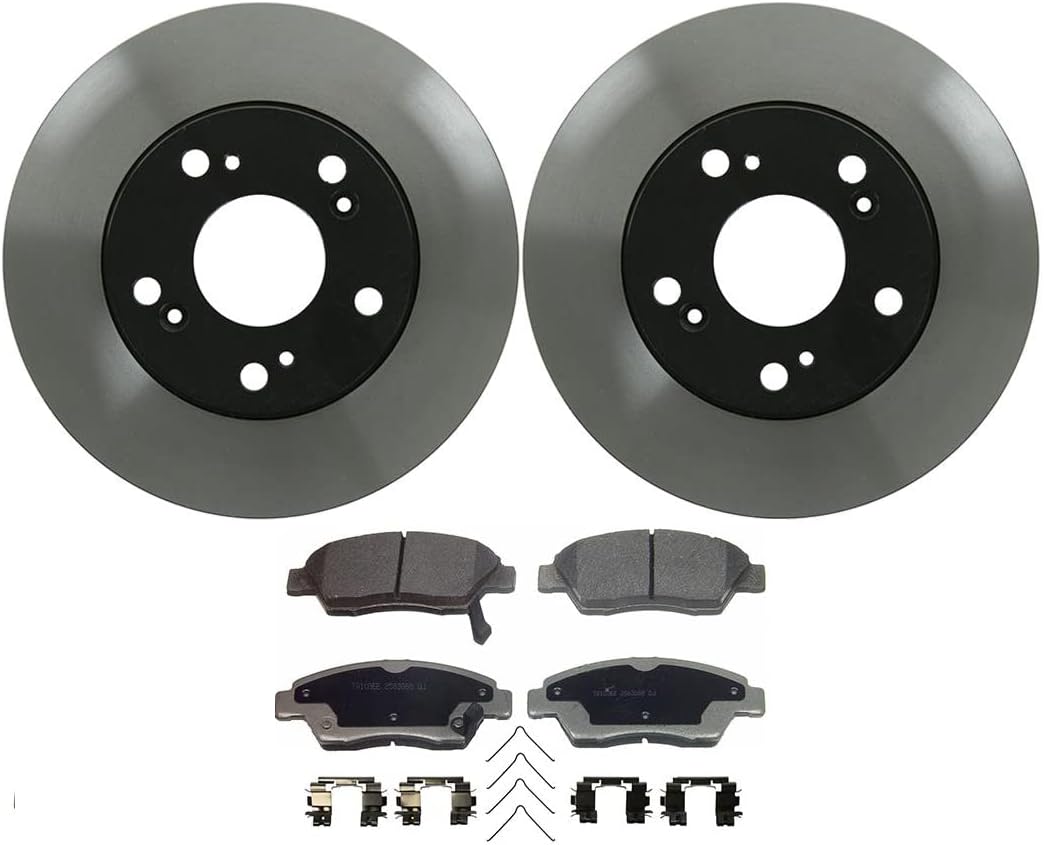 Front Brake Pads and Rotors - Automotive Replacement Brake Kit for Honda Civic 1.3L 2006 2007 2008 2009 2010 2011