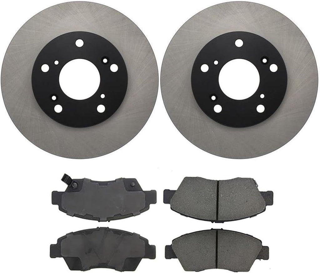 Front Brake Pads and Rotors Kit, Replacement Brakes Kit for Honda Civic 1.3L 2006-2011