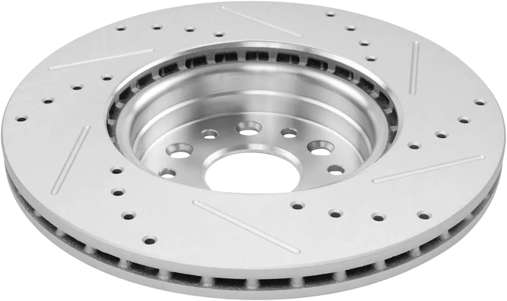 Detroit Axle - Front Brake Rotors for 2019 2020 2021 2022 2023 2024 2025 Ram 1500 Drilled and Slotted Disc Brake Rotors Replacement : 14.88' inch Brakes Rotors