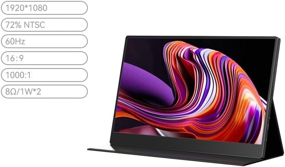 Portable Monitor for Laptop 60Hz Portable Display 1920 * 1080 Resolution Type-c Interface Laptop External Screen Portable Gaming Monitor