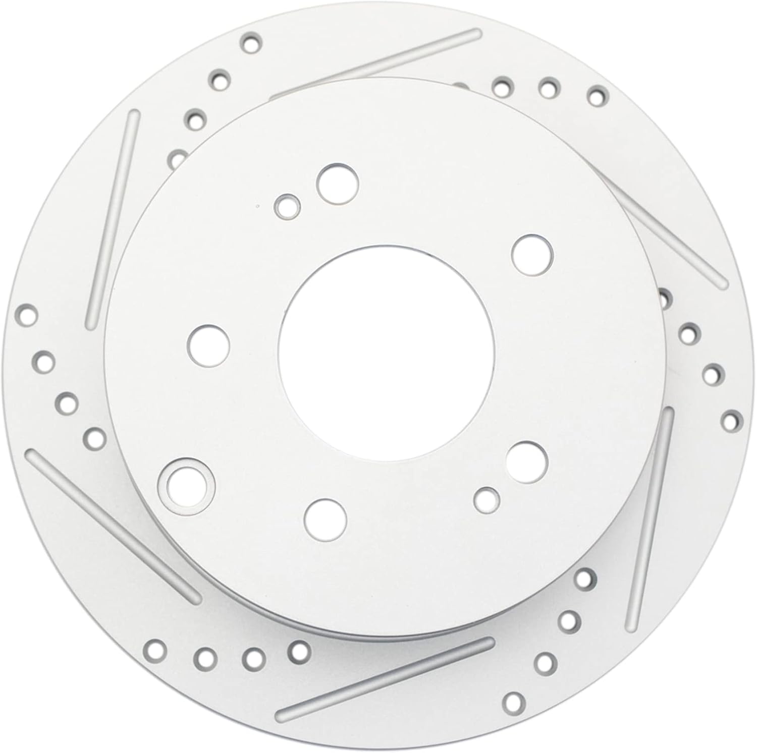 TRQ Performance Front and Rear Brake Rotor Set G Coated Drilled and Slotted Compatible with 2004-2012 Mitsubishi Galant