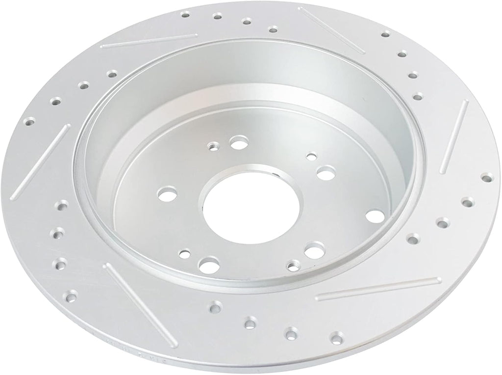 TRQ Performance Front and Rear Brake Rotor Set G Coated Drilled and Slotted Vented Solid Compatible with 2007-2012 Acura RDX 2007-2016 Honda CR-V