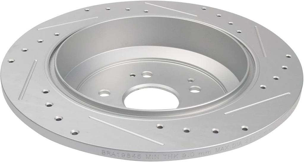 TRQ Performance Front and Rear Brake Rotor Set G Coated Drilled and Slotted Compatible with 2014-2016 Acura MDX