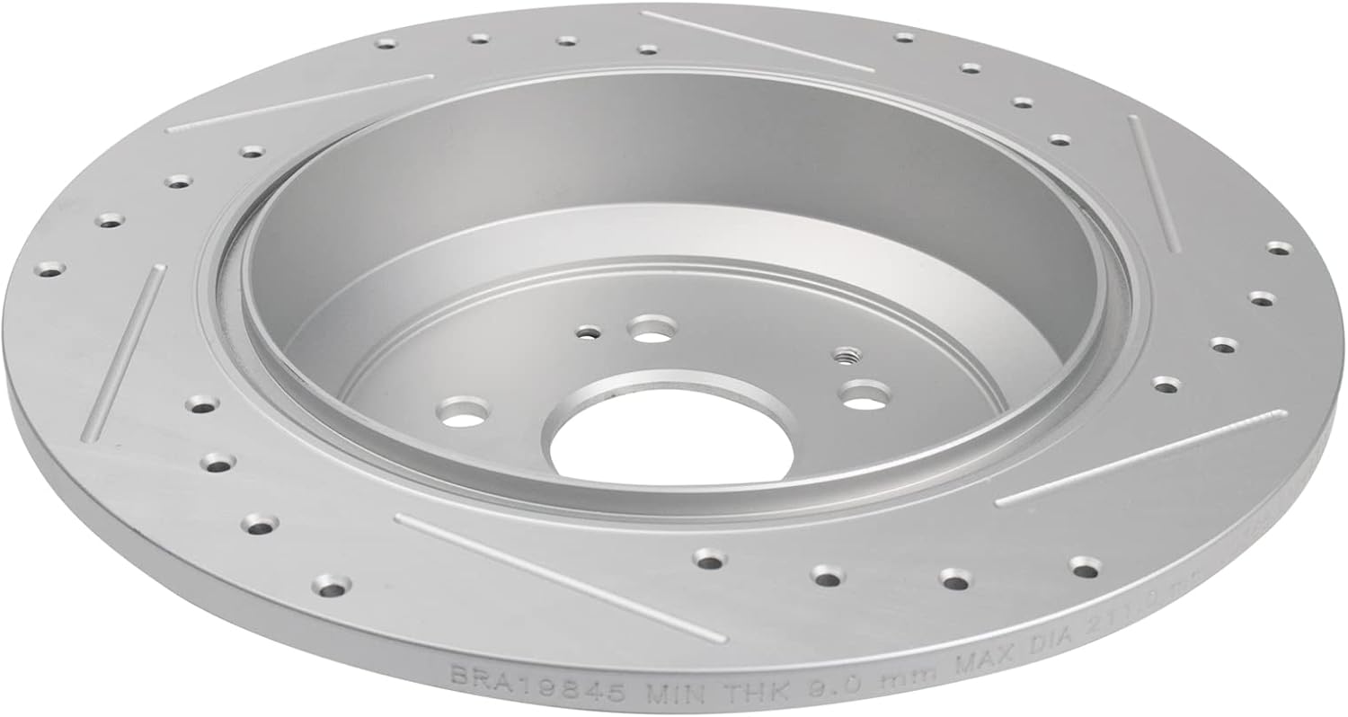 TRQ Performance Front and Rear Brake Rotor Set G Coated Drilled and Slotted Compatible with 2014-2016 Acura MDX
