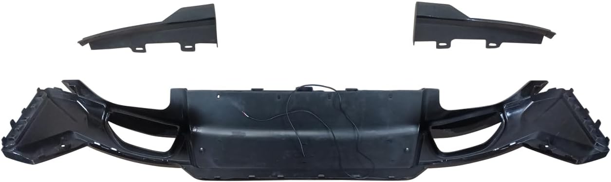 Rear Diffuser Fit for BMW 3 Series G20 330i/M340i LCI 2023-2024 Sedan 4-Door Gloss Black Rear Lower Diffuser with LED Light Automotive Exterior Accessories ABS 3PC Body Kit