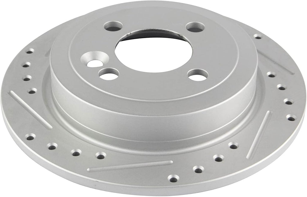 TRQ Performance Front and Rear Brake Rotor Set G Coated Drilled and Slotted Compatible with 2007-2015 Mini Cooper