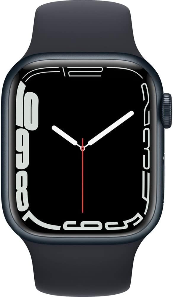 Apple Watch Series 7 (GPS + Cellular, 41mm) Midnight Aluminum Case with Midnight Sport Band, Regular (Renewed)