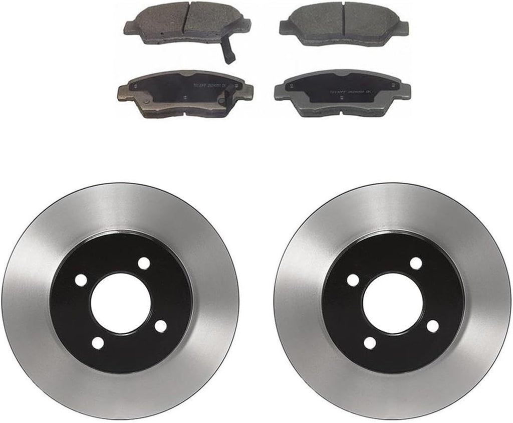 4X Front Brake Kit - Brake Pads and Rotors Kit Automotive Replacement Brake Kits for Acura EL 2004-2004 for Honda Civic 1993-1995 for Honda Civic del Sol 1994-1997 for Honda Fit 2007-2011