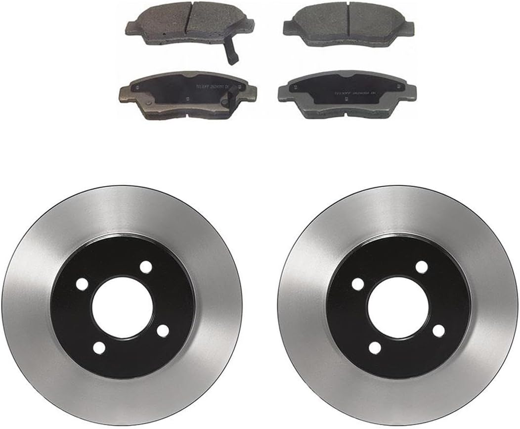 4X Front Brake Kit - Brake Pads and Rotors Kit Automotive Replacement Brake Kits for Acura EL 2004-2004 for Honda Civic 1993-1995 for Honda Civic del Sol 1994-1997 for Honda Fit 2007-2011