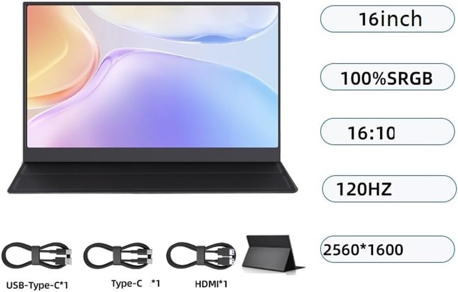 Portable Monitor for Laptop 15.6 Inch Portable Monitor 1080HD Non-Touch 60hz Laptop External Expansion Sub-Screen Portable Gaming Monitor