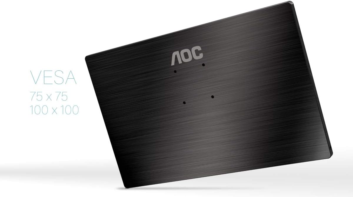 AOC 16T2 15.6' Full HD (1920 x 1080) Touch-Enabled Portable IPS Monitor, USB-C and Micro HDMI inputs, Built-in Battery, Stereo Speakers, SmartCover, AutoPivot, VESA for laptops, PC, Mac, Consoles