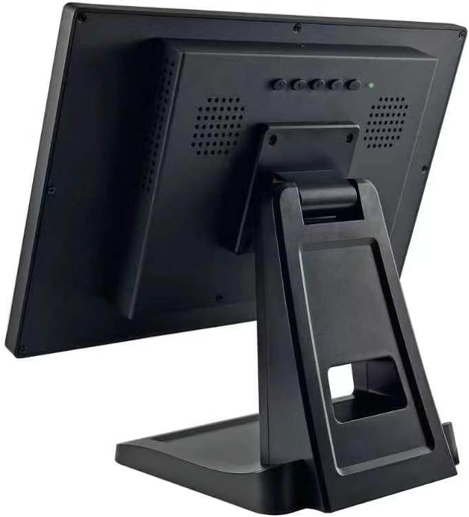 ANGEL POS 15.6 Inch 1920 x 1080 FHD IPS Touchscreen POS Monitor with Metal Stand, 10 Points Touch HDMI VGA, Waterproof Dustproof Screen 1080P, Indusitrial, Office, Retail, Gym, Warehouse (Black)