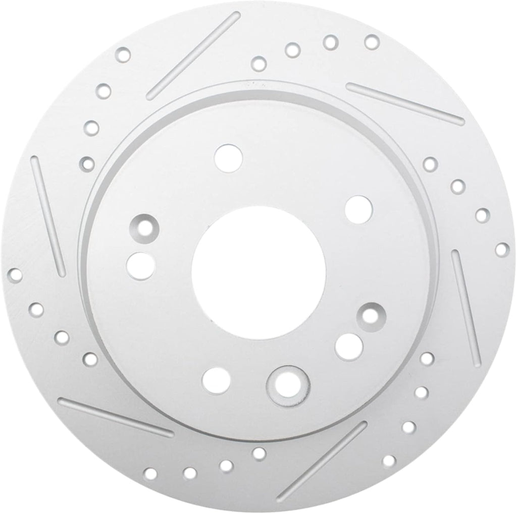 TRQ Performance Front and Rear Brake Rotor Set G Coated Drilled and Slotted Compatible with 1999-2003 Acura TL