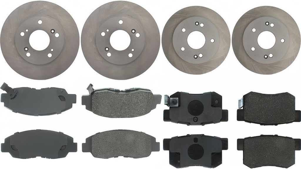Rotors and Brake Pads Front and Rear Replacement fits Honda Civic 1.8L 2006 2007 2008 2009 2010 2011 Automotive Replacement Brake Kit, Pack of 1