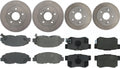 Rotors and Brake Pads Front and Rear Replacement fits Honda Civic 1.8L 2006 2007 2008 2009 2010 2011 Automotive Replacement Brake Kit, Pack of 1