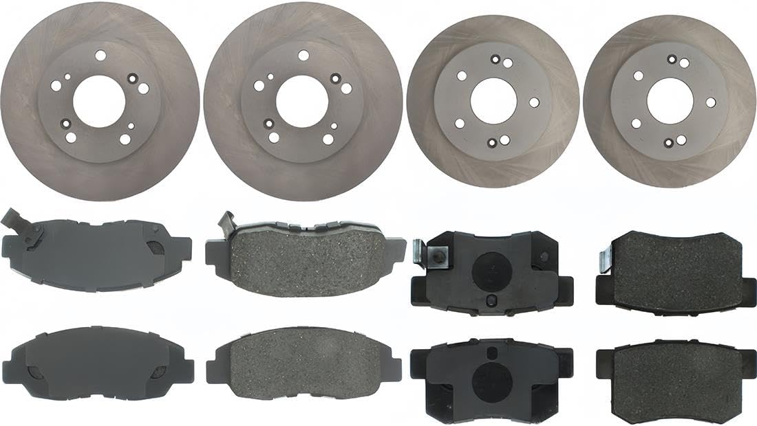 Rotors and Brake Pads Front and Rear Replacement fits Honda Civic 1.8L 2006 2007 2008 2009 2010 2011 Automotive Replacement Brake Kit, Pack of 1