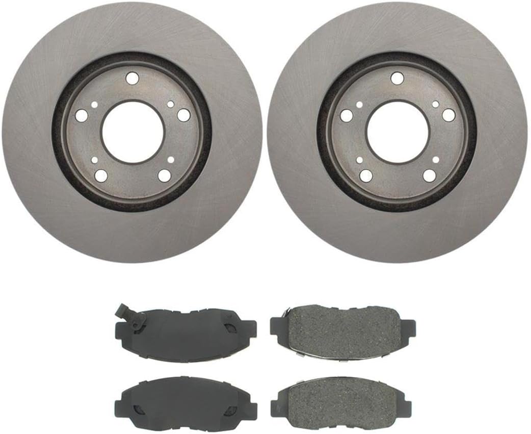 4X Front Brake Kit - Brake Pads and Rotors Kit Automotive Replacement Brake Kits for Honda Civic 2011 2010 2009 2008 2007 2006