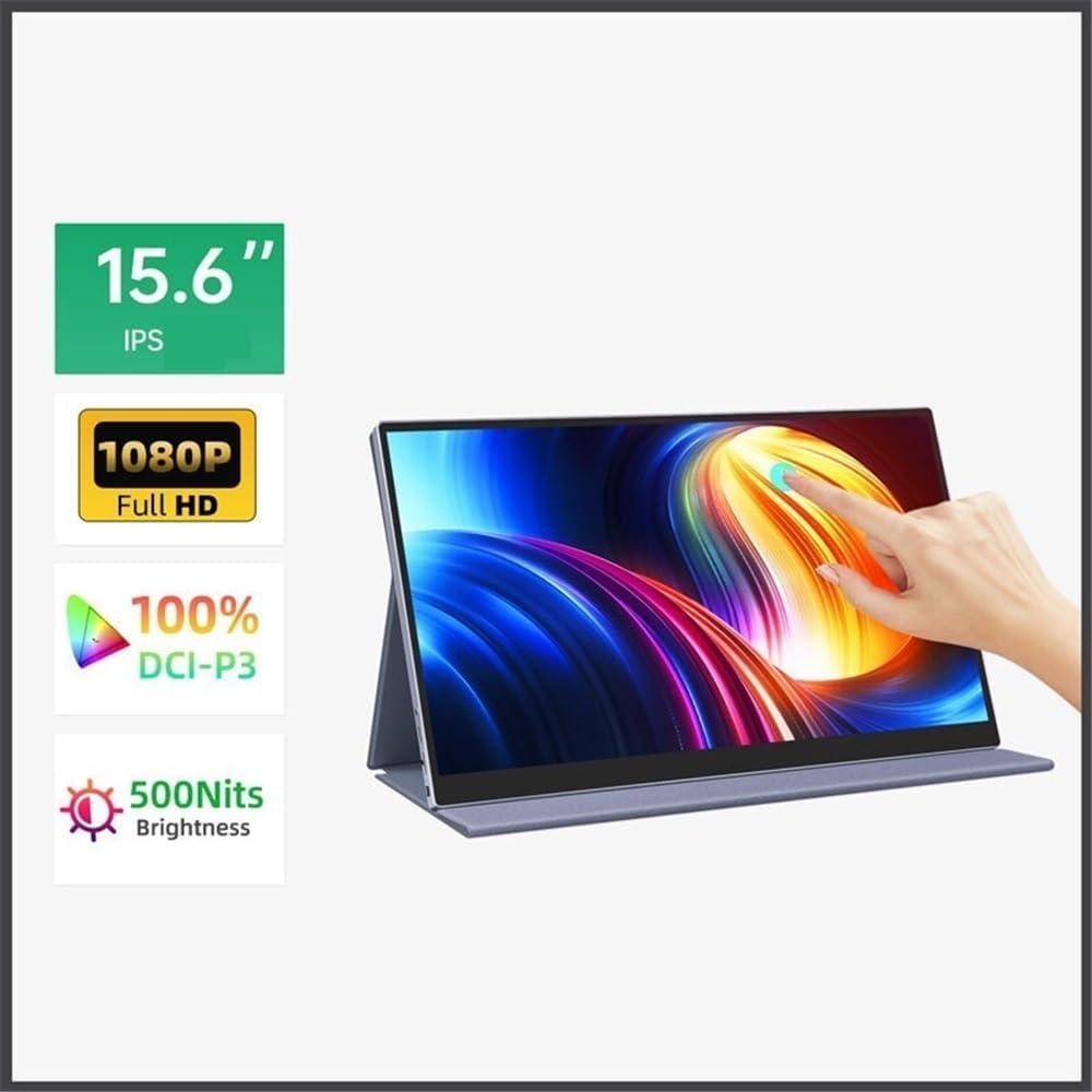 Portable Monitor for Laptop 15.6'' 1080P FHD Laptop Monitor USB C HDMI Display HDR Eye Care External Screen Portable Gaming Monitor