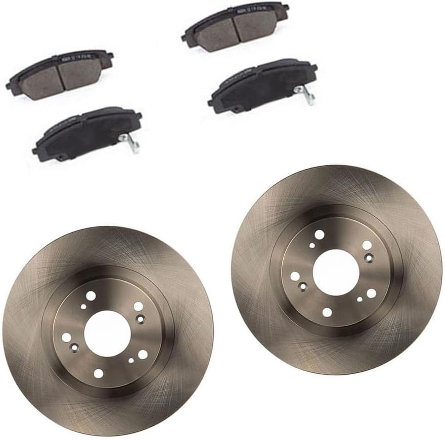 6X Vented Brake Rotor and Ceramic Pads Front Replacement Brakes Kit fits Honda Civic 2.0L 2006-2011, fits Acura CSX 2.0L 2007-2010, fits RSX 2.0L 2002-2006