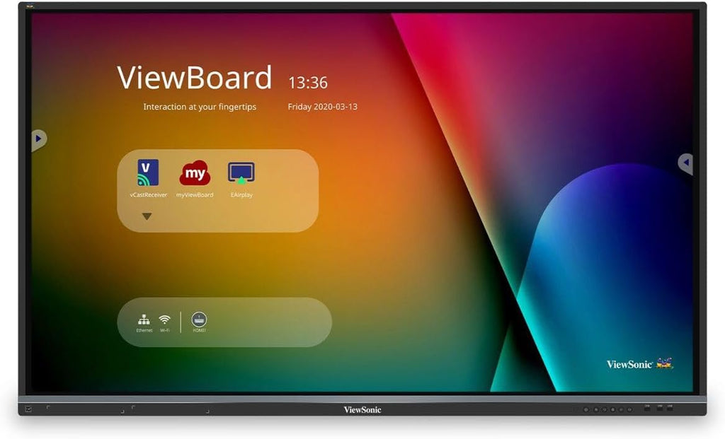 ViewSonic 55' 4K Touch Enabled ViewBoard Smart Display with WiFi Adapter and Mobile Trolley Cart
