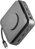 j5create USB-C Dock Dual 4K HDMI - Supports Dual Extended 4K Display for Windows and M1/M2/M3 MacBook, Built-in 15W Magnetic Wireless Charger, USB-A x 2, USB-C x 2, Gigabit ethernet (JCD3199)