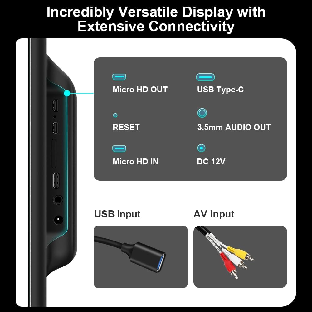 XTRONS 14 Inch 4K Portable Car TV Headrest Monitor, 90° Rotatable Android 11 IPS Touch Screen Tablet for Back Seat, with WiFi/Bluetooth/HDMI/USB/AV in/Screen Mirroring 4+64G (1PC)