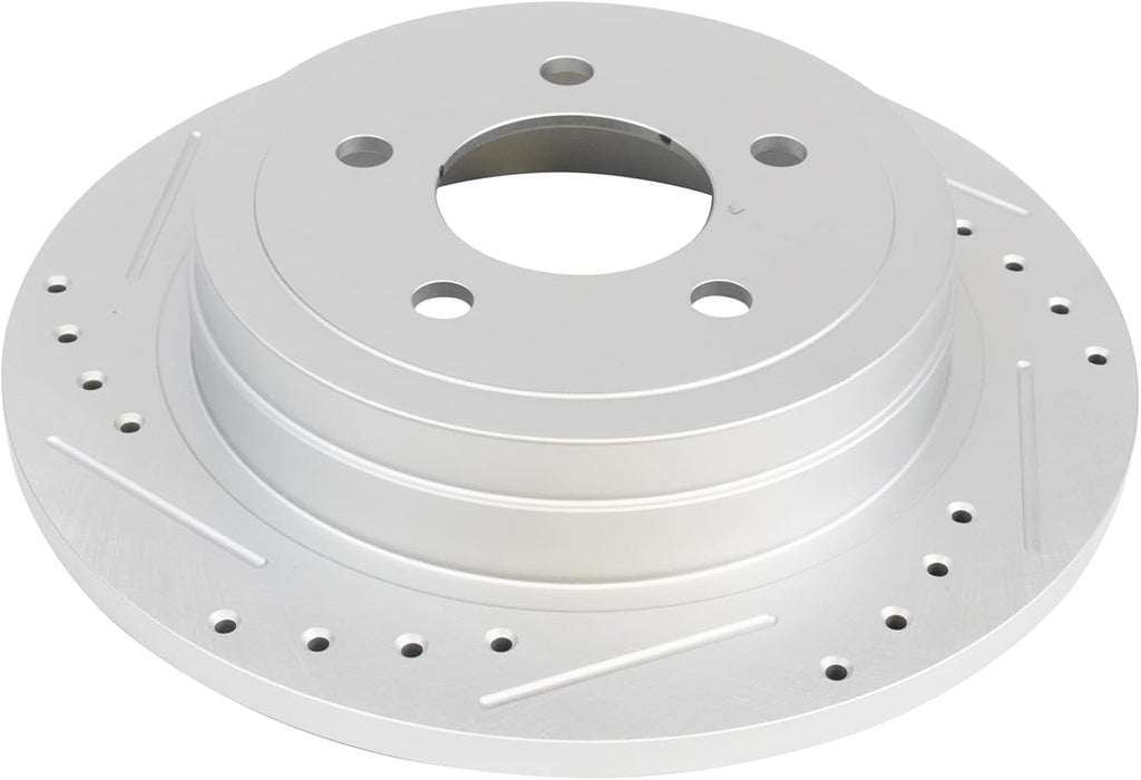 TRQ Performance Front and Rear Brake Rotor Set G Coated Drilled and Slotted Compatible with 2003 Ford Explorer Sport 2003-2005 Explorer Sport Trac