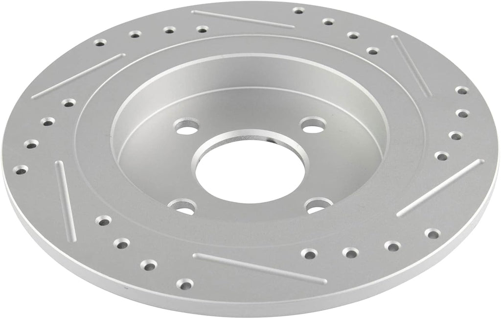 TRQ Performance Front and Rear Brake Rotor Set G Coated Drilled and Slotted Compatible with 2002-2004 Ford Focus